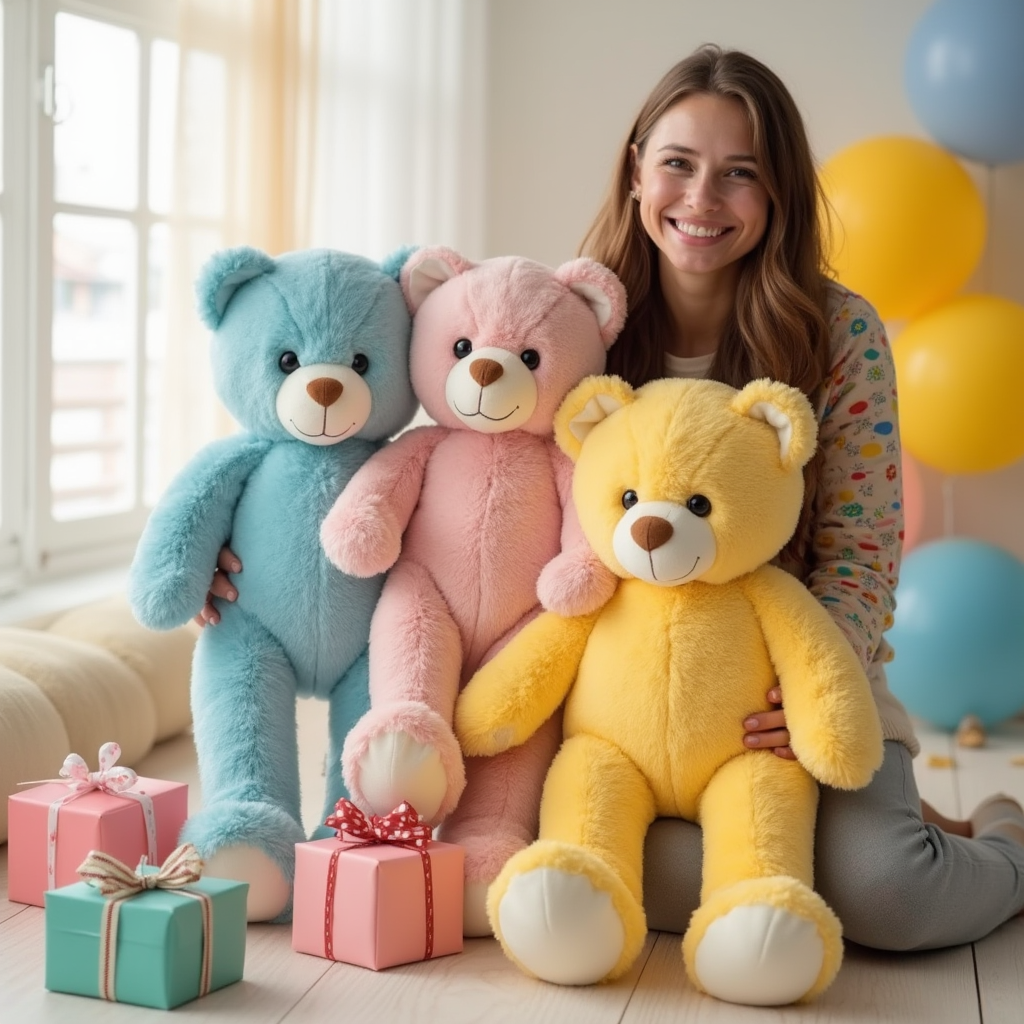 3 RENK MEVCUT PELUŞ AYI 60 CM