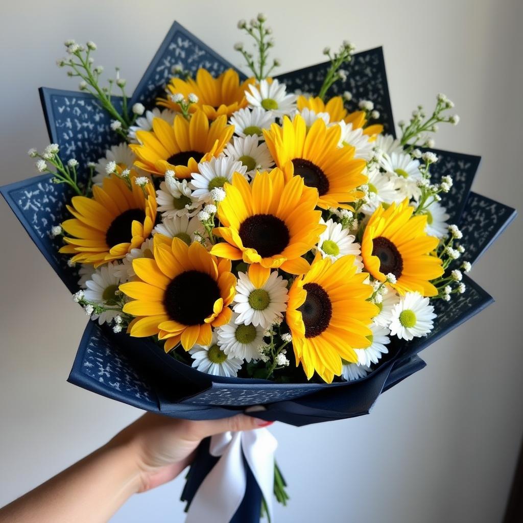 AYÇİÇEĞİ VE PAPATYA BUKETİ