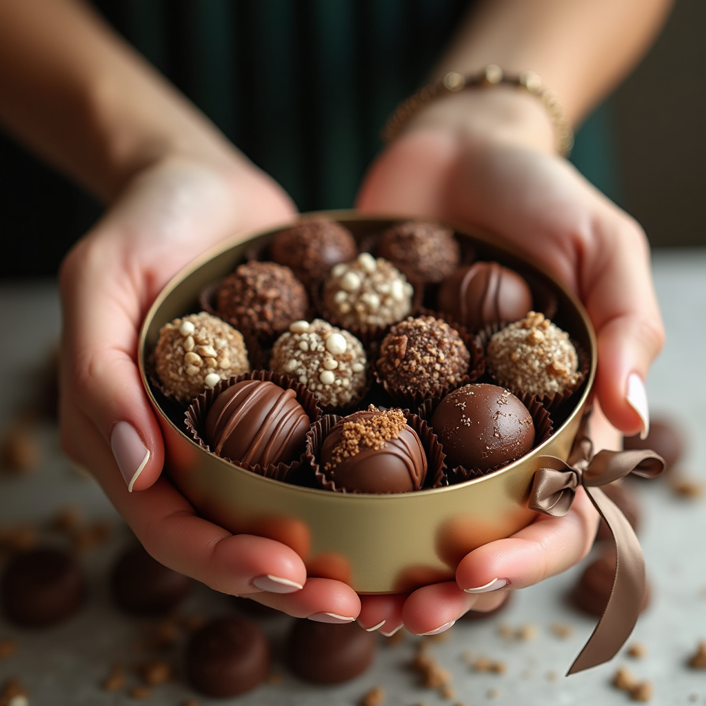 PREMİUM OVAL KUTUDA FINDIKLI BELÇİKA ÇİKOLATASI