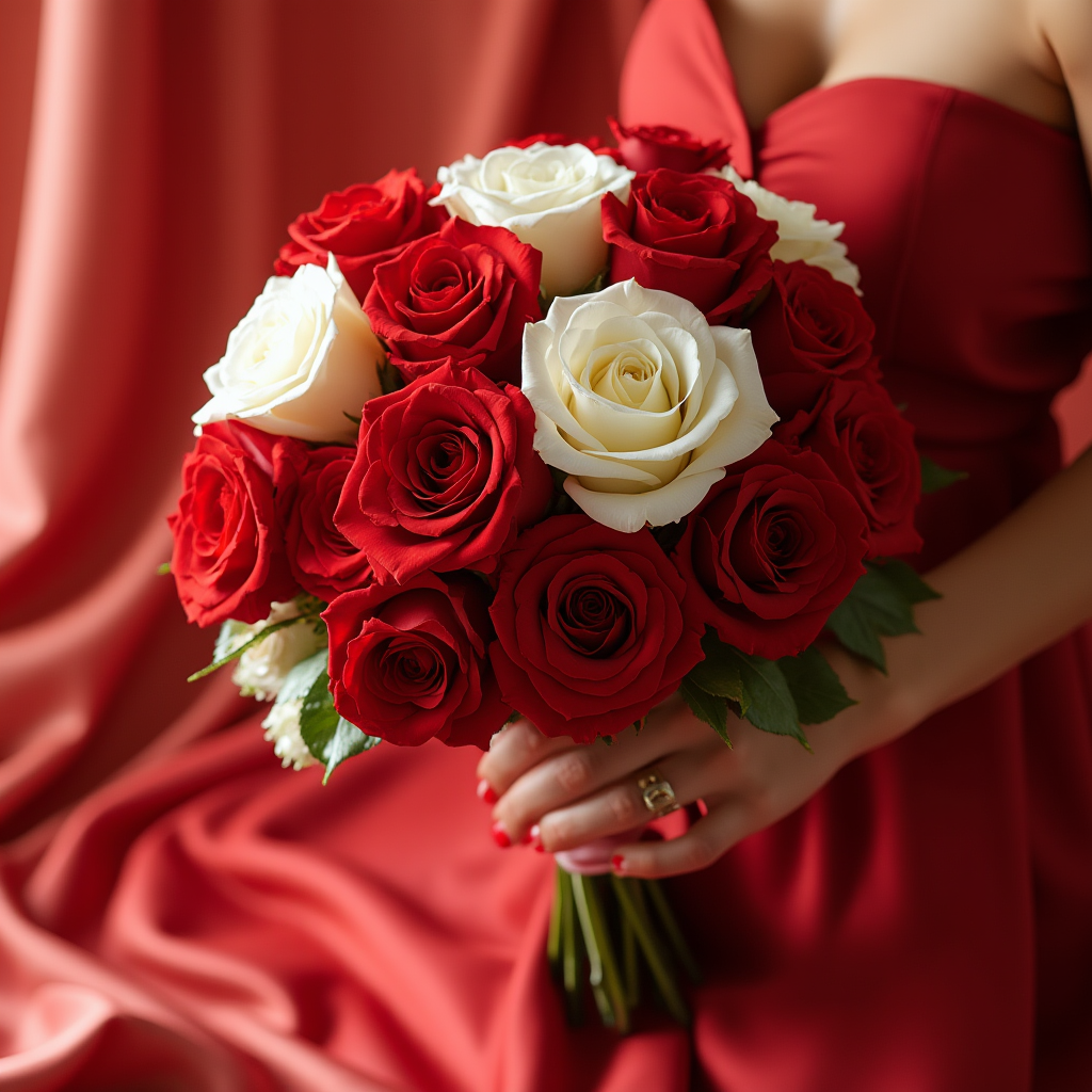 11 ADET KIRMIZI GÜL 5 ADET BEYAZ GÜL