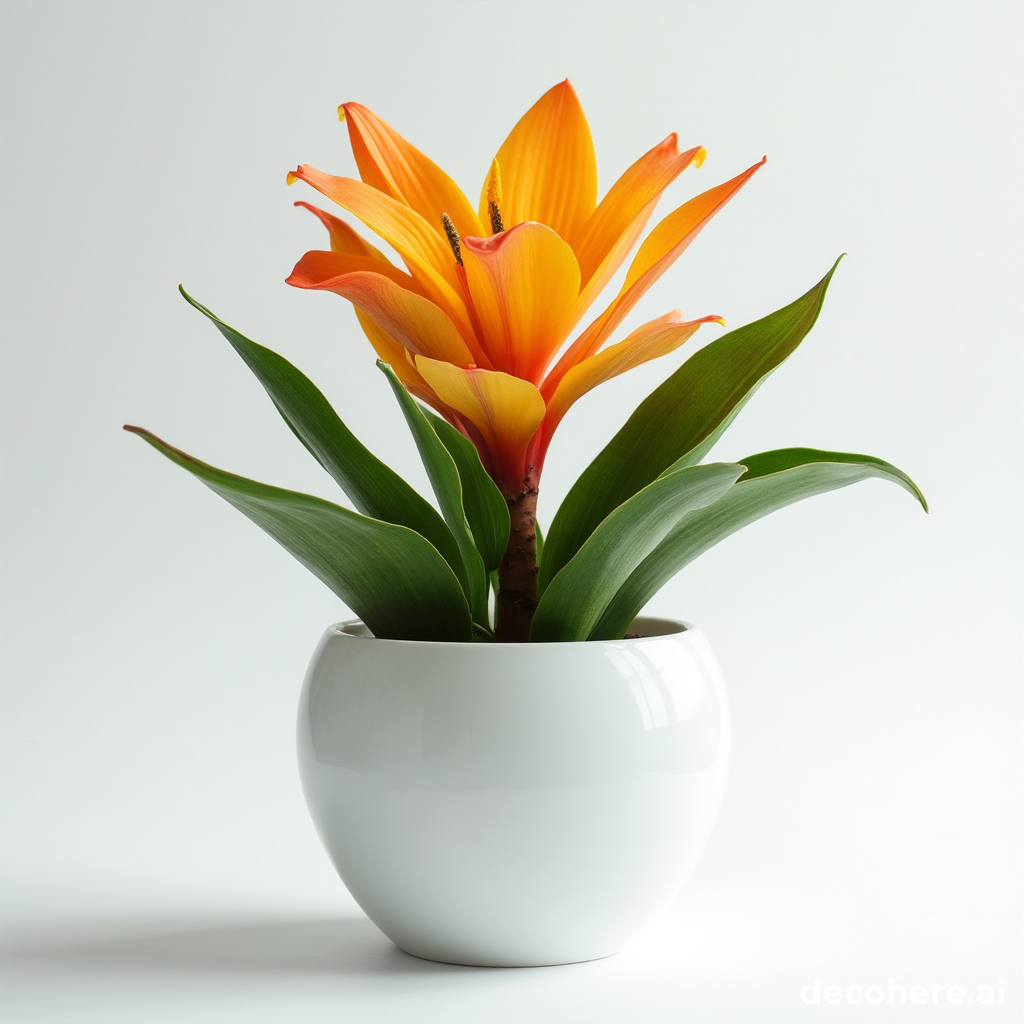 VAZODA TURUNCU GUZMANYA ÇİÇEĞİ